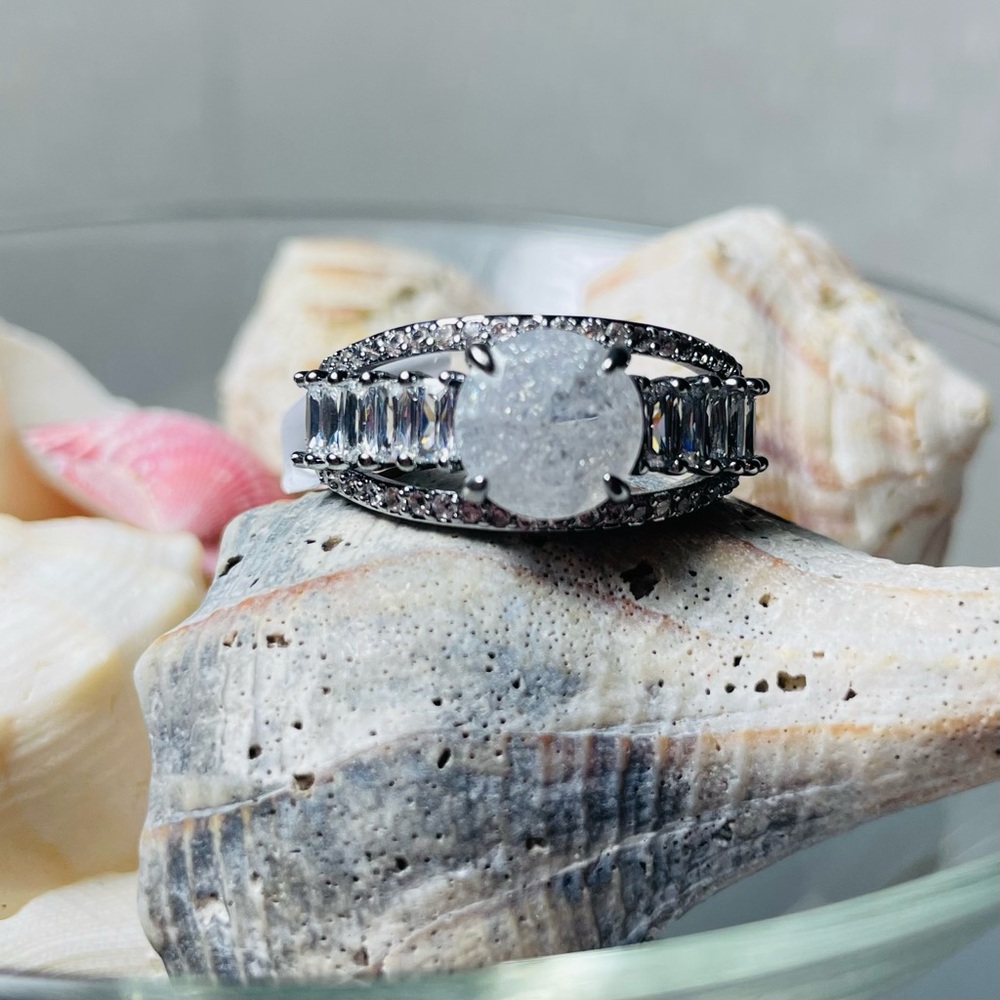 Crackle Quartz Ring sz 10